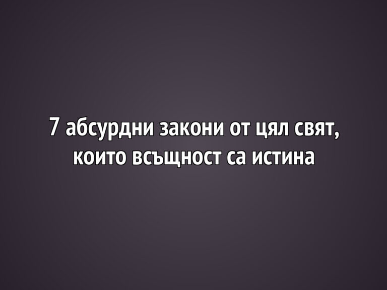 7 абсурдни закони от цял свят, които всъщност са истина